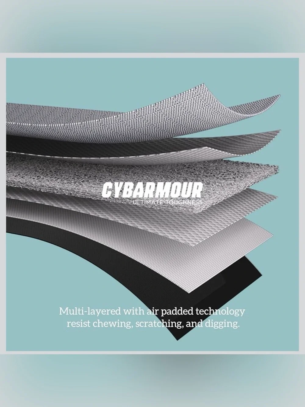 Cybarmour™ Orthopedic Chew Proof Dog Bed - Light Gray “limestone”